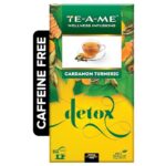 TE-A-ME Detox Cardamom Turmeric Tea – 25 Tea Bags | Herbal Tea | Herbal Tea for Weight Management | Herbal Tea Bags | 100% Caffeine Free Tea