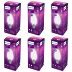 PHILIPS 4-watt Filament Candle LED Bulb | Diffused Candle Bulb For Home & Decoration | Bulb Base: E14, Cool White | Pack of 6