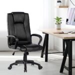 USHA SHRIRAM Executive Office Chair |Desk Chairs for Home & Office Use| Conference Room Chair |Leatherette Chair With Padded Armrests & Back| Lift Lock Tilt Mechanism| Computer & Gaming Chairs – Black