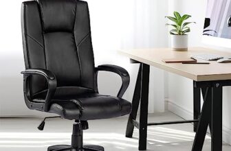 USHA SHRIRAM Executive Office Chair |Desk Chairs for Home & Office Use| Conference Room Chair |Leatherette Chair With Padded Armrests & Back| Lift Lock Tilt Mechanism| Computer & Gaming Chairs – Black