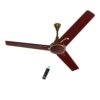 KUHL Prima A1 1200MM Decorative Power Saving BLDC Ceiling Fan With Remote | 29W | Saves Upto 65% Electricity | 5 stars | High Air Flow | Stylish Design | Brown