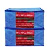 AI ANKIT INTERNATIONAL® Saree Cover Bag/Blue Leheriya Design Clothes Storage Organizer/Saree Covers For Storage/Pack of 2