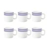Larah By Borosil Tuscan Opalware Up Set, 6-Pieces, White – 100 Ml