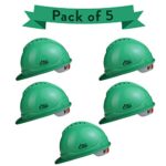 Allen Cooper Industrial Safety Helmet SH-722, Shell with Ventilation, Plastic Cradle with Ratchet adjustable Headband – GREEN (Pack Of 5)