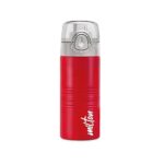 MILTON Vogue 500 Stainless Steel Water Bottle, 490 ml, Red | Single walled | Leak Proof | Easy Grip | Easy to Carry | Gym Bottle | Home | Kitchen | Hiking | Treking Bottle | Travel Bottle