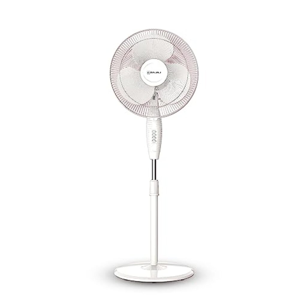 Bajaj Frore Neo 400 MM Oscillating Pedestal Fan for Home|Aerodynamically Balanced Blades| 100% CopperMotor| HighAir Delivery|3-Speed Control| Rust Free|2-Yr Warranty White