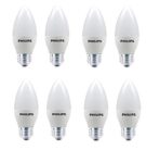 Philips 4-Watt 400-lumen Candle Frosted E27 Base (Warm White, Pack of 8) – Decorative, Ambience for Chandeliers, Wall lights, Desk lamps, Floor lamps