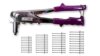 CHESTON HAND RIVETER Gun Kit Heavy Duty Single Hand Manual Riveter with 40 PCS Rivets 4 Interchangeable Heads 3/32 Inch 1/8 Inch 5/32 Inch 3/16 Inch for Metal Automotive Rivets, Purple