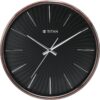 Titan Analog 32.5 cm X 32.5 cm Wall Clock(Brown, With Glass, Standard)