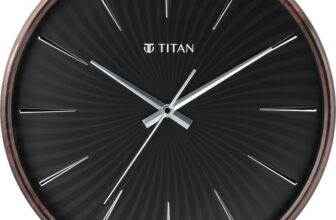 Titan Analog 32.5 cm X 32.5 cm Wall Clock(Brown, With Glass, Standard)