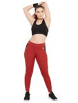 Clovia Women’s Snug Fit High-Rise Active Tights (AB0098P16_Orange_S)