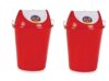 ARISTO Swing Lid Dustbin with Metal Side Handle 32 ltr Red/Red (COMBO)