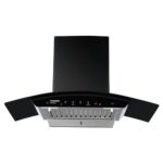 Crompton IntelliMotion 90 cm Curved Glass Kitchen Chimney with Auto-Clean & 990 m³/hr Suction | Silent Kitchen Chimney With Baffle Filter, Motion Sensor and Touch Control (Black)