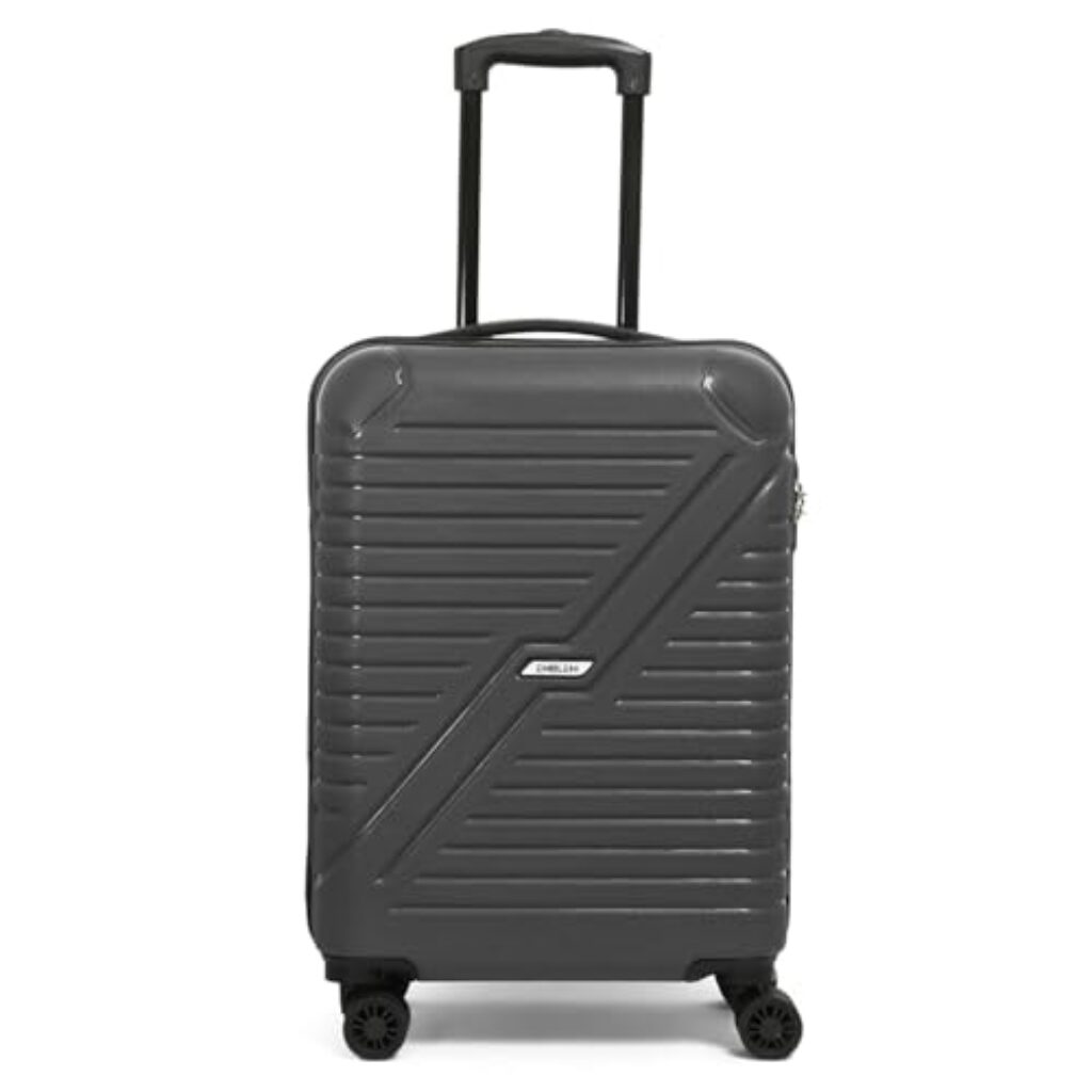 Emblem Luggage Hard Cabin Trolley Small 55cm Trolley Bag for Travel, Lock System 360 Degree 8 Wheels (Grey)