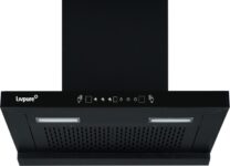 LIVPURE Evora-60 Auto Clean T-Shape 60 cm | 10 Years Motor Warranty| Heat Autoclean| Gesture Control|Filterless| Powerful Suction | Low Noise Wall Mounted Black 1350 CMH Chimney