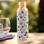 The Better Home Copper Water Bottle 950ml | Designer Leakproof Eco-Friendly Immunity Boosting Non-Toxic BPA Free | Kids Drinkware & Storage | Home Gym Office | Unique Printed Bottle
