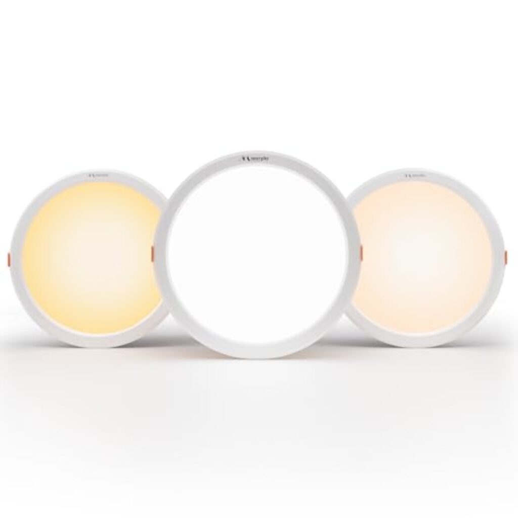 Murphy 10W Trimless 3-in-1 Round LED Panel Ceiling Color Changing Light (Cool White/Warm White/Natural White, Pack of 1)