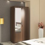 Spacewood Engineered Wood Denver 2 Door Wardrobe with Mirror (Moldau Akazia)