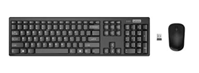 Lenovo 100 Wireless Keyboard and Mouse Set, Ambidextrous 1000 DPI Mouse Optical Sensor, upto 3M clicks, Ultra slim water resistant keyboard, 2.4 GHz Wireless Nano USB, upto 1yr battery life GX30L66303