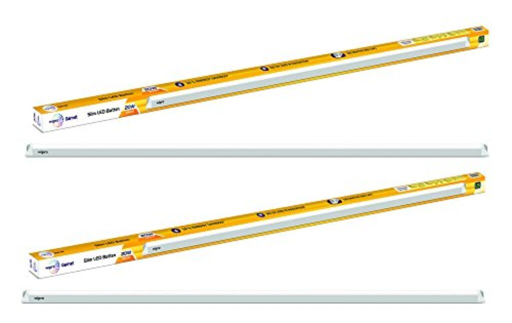 wipro Garnet 20-Watt Slim LED Batten (White) - Pack of 2