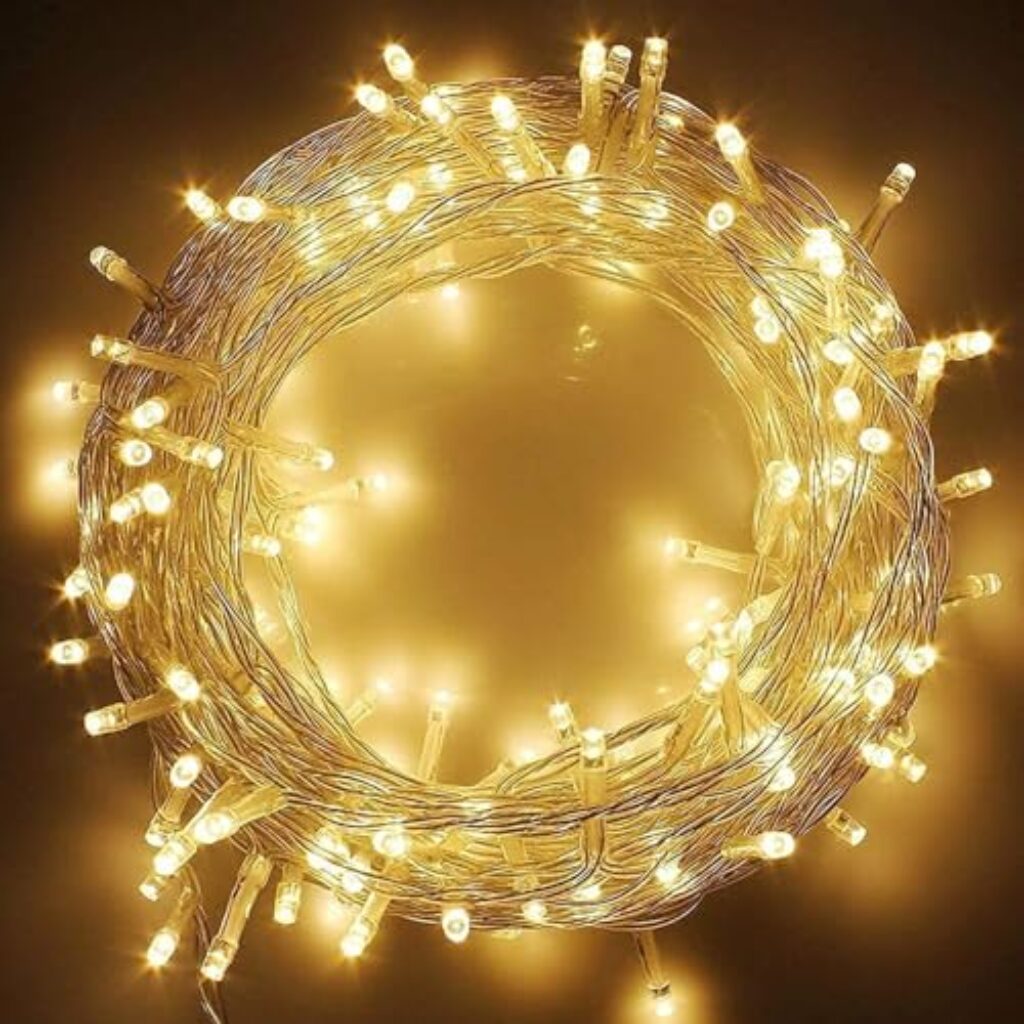 LEDDiT 35 Feet Long LED Power Pixel Serial String Light, 360 Degree Light in Bulb | Copper Led Pixel String Light for Home Decoration,Diwali,Christmas (Warm White) Pack of 2