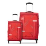 Skybags Zen Set of 2 (58 cm+70 cm) Check-in Trolley Bag | Soft-Sided Luggage for Travel | 5-Year International Warranty (Red)