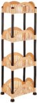 Amazon Brand – Solimo Four-Tier Multipurpose Plastic Rack for Kitchen, Living Room, Bathroom (Convex, Beige and Brown)