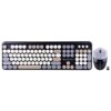 ZEBRONICS Companion 301 2.4GHz wireless keyboard & mouse combo with UV Printed, Retro style keys, 104 + 12 Integrated Multimedia Keys, 1600 DPI, High Precision (Black + Grey)