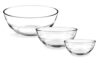 Treo by Milton Glass Serving and Mixing Bowl Jelo Set of 3 (420 ml, 800 ml, 1430 ml) Transparent