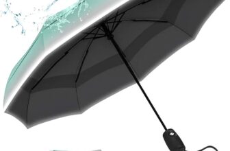 Cairoman UV Protection Umbrella,Women,Men,gradient printing full automatic black coating Umbrella(Green, White)