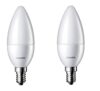 Philips 2.7-Watt 250-lumen Frosted Candle E14 Base (Cool White, Pack of 2) – Decorative, Ambience for Chandeliers, Wall lights, Desk lamps, Floor lamps