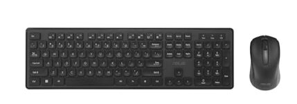 ASUS Wireless Keyboard and Mouse Set CW101, Upto 1000 Adjustable DPI,2.4 GHz Nano Receiver, Gaming-Grade, Laser-Engraved keycaps, Near-Silent Operation, Compact & Light Weight Design (Black)
