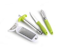 Ganesh 4 in 1 Combo Pack Included 1 Grater|1 Peeler – 1 Knife – 1 Gas Lighter|Multicolor – Plastic