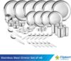 Flipkart SmartBuy Pack of 48 Stainless Steel Kitchen for Home | Heavy Gauge Dinner Set(Silver)