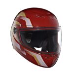 Royal Enfield TPEX Full Face Camo MLG Helmet with Clear Visor Gloss Red, Size: XL(61-62cm)