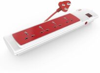 GM 3058 G-Power 4+1 Spike Guard with Master Switch, Indicator, Master Switch, International Sockets & Surge Protector 4  Socket Extension Boards(White, 2 m)