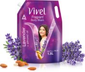 Vivel Fragrant Body Wash Lavender & Almond Oil Shower Gel, Supersaver XL Refill Pouch(1500 ml)