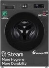 LG 8 Kg 5 Star Wi-Fi, Direct Drive Technology, Steam Wash, 6 Motion DD, Fully-Automatic Front Load Washing Machine (FHB1208Z4M, Allergy Care, In-Built Heater, Touch Panel, 2024 model, Middle Black)