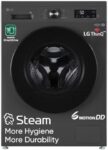 LG 8 Kg 5 Star Wi-Fi, Direct Drive Technology, Steam Wash, 6 Motion DD, Fully-Automatic Front Load Washing Machine (FHB1208Z4M, Allergy Care, In-Built Heater, Touch Panel, 2024 model, Middle Black)