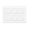 Wipro Northwest (Nowa) Switch Combo of 12M Plate + 6A Switch x12t, White (Kit 15)