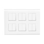 Wipro Northwest (Nowa) Switch Combo of 12M Plate + 6A Switch x12t, White (Kit 15)