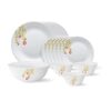 Larah by Borosil – Tiara Series, Pebbles, 19 Pcs, Opalware Dinner Set, White