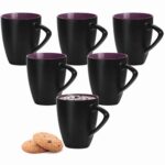 Treo by Milton Delta Ceramic Mug, Set of 6, 240 ml Each, Black | Coffee Mug | Tea | Milk | Smoothies | Microwave Safe | Dishwasher Safe | Easy to Handle | Glossy finish
