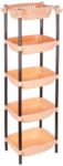 Amazon Brand – Solimo Five-Tier Multipurpose Plastic Rack for Kitchen, Living Room, Bathroom (XL, Beige and Brown)