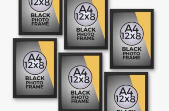 UNIQPAL Wood Wall Photo Frame(Black, 6 Photo(s), A4 SIZE PHOTO)