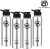 Pigeon Inox Hydra 900 ml Bottle(Pack of 4, Black, Steel/Chrome, Steel)