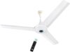 KUHL Prima A6| 65% Power Saving BLDC Ceiling Fan | BEE 5 Star rating | ISI Certified| 5 Star 1200 mm 3 Blade Ceiling Fan(BLDC Motor with Remote | White | Pack of 1)