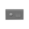 Wipro Northwest (Nowa) Switch Combo of 4M Plate + 1M 6A Switch x2 + 5 Step Fan Regulator, Silver Grey (Kit 9)