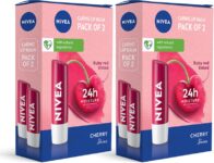NIVEA Cherry Fruity Shine Lip Balm Cherry Pack of 4 Cherry(Pack of: 4, 19.2 g)
