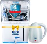 KENT 116141 8 L RO + UV + UF + TDS Control + Alkaline + UV in Tank Water Purifier Suitable for all – Borewell, Tanker, Municipality Water(White, Aqua)